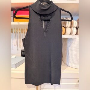 White House Black Market Black Sleeveless Mock Neck Top